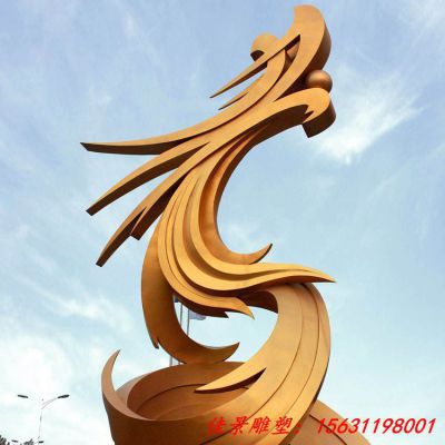不锈钢抽象金龙雕塑