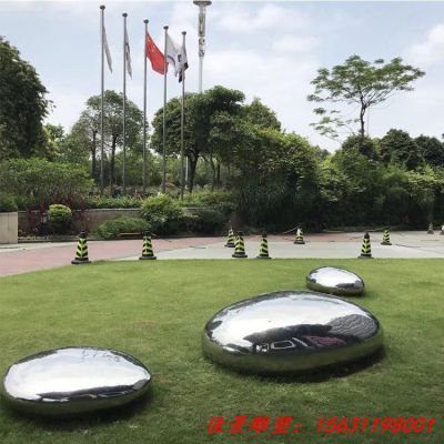 金属镜面不锈钢鹅卵石雕塑