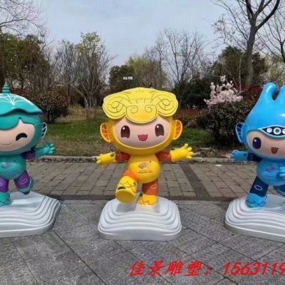 玻璃钢卡通人物福娃雕塑