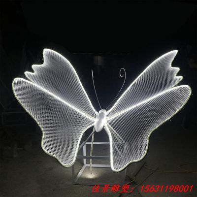不锈钢发光蝴蝶雕塑