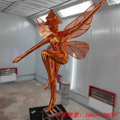 不锈钢西方小天使精灵雕塑
