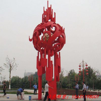不锈钢大型创意镂空球雕塑