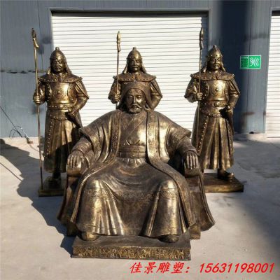 历史名人铜雕成吉思汗