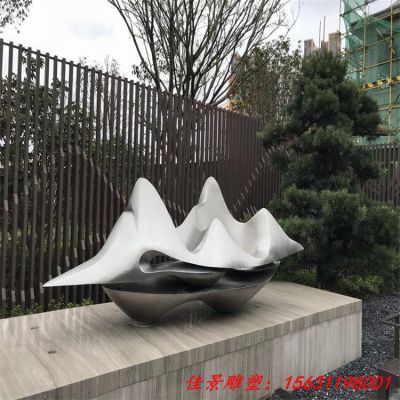 金属不锈钢假山抽象山形雕塑