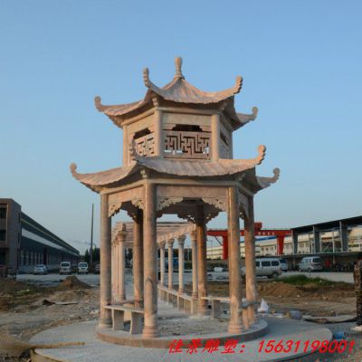 公园建筑雕塑凉亭石雕