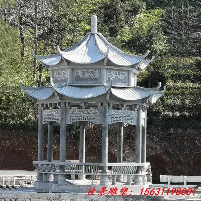 仿古双层凉亭石雕