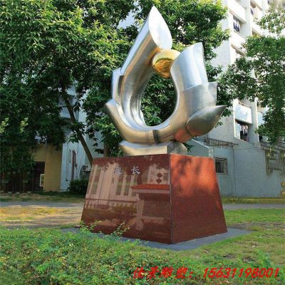 学校抽象不锈钢成长雕塑