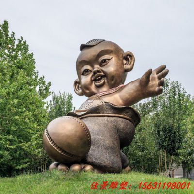 玻璃钢仿铜福娃雕塑