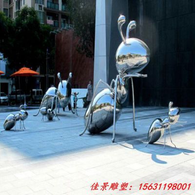 金属镜面不锈钢蚂蚁雕塑