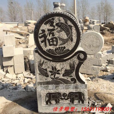 仿古石雕抱鼓门墩雕塑