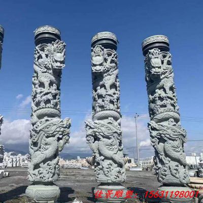 广场景观盘龙柱石雕