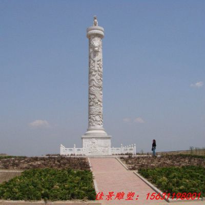 广场石雕华表龙柱