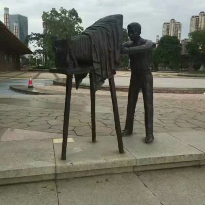 照相人物标志铜雕
