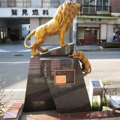 狮子动物景观铜雕