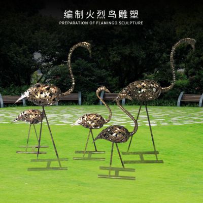 不锈钢火烈鸟动物雕塑