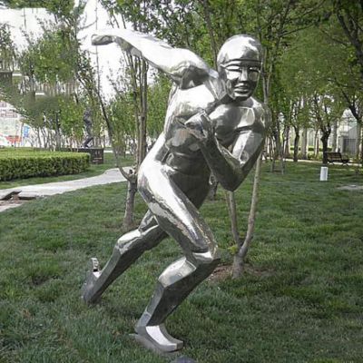 镜面滑冰人物不锈钢雕塑