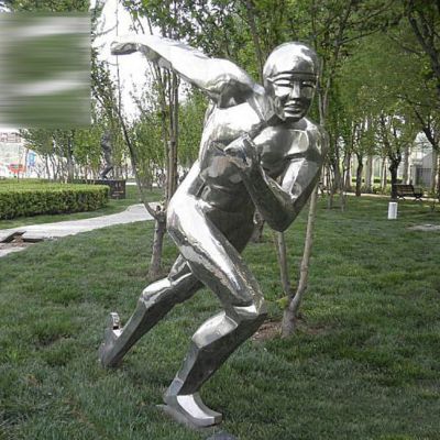 几何不锈钢滑冰运动雕塑