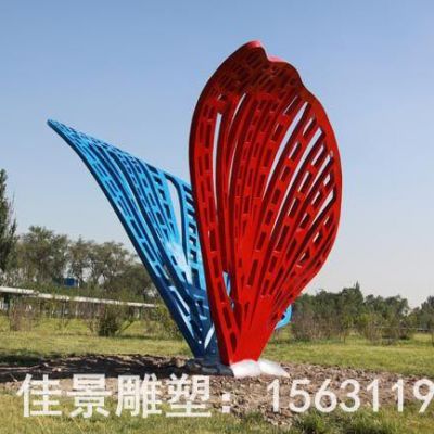 校园不锈钢彩绘蝴蝶雕塑