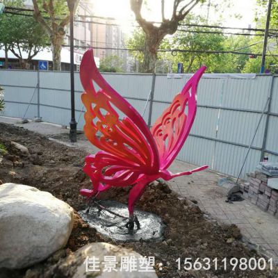 城市不锈钢彩绘蝴蝶雕塑
