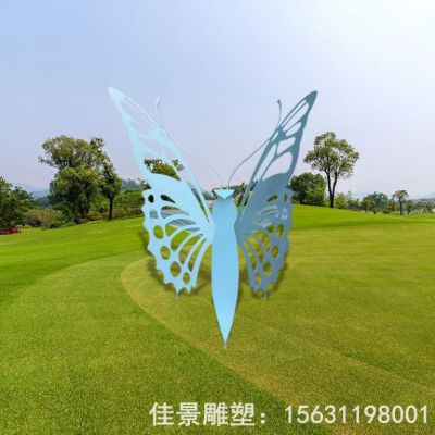 广场不锈钢彩绘蝴蝶雕塑