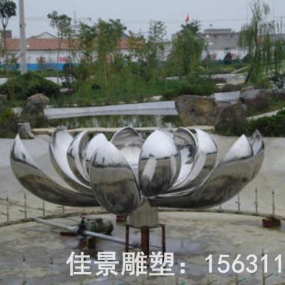 荷花景观标志不锈钢雕塑