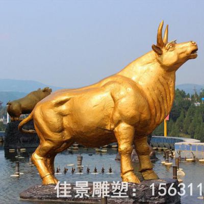 开荒牛别墅标志铜雕