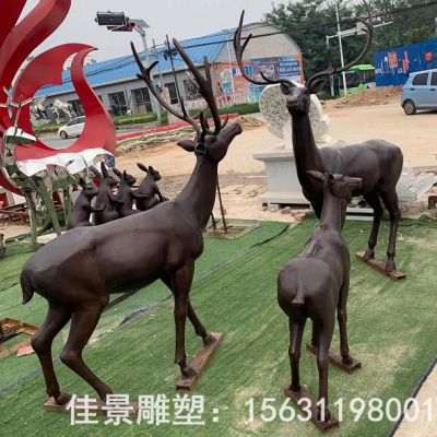 群鹿抽象动物铜雕