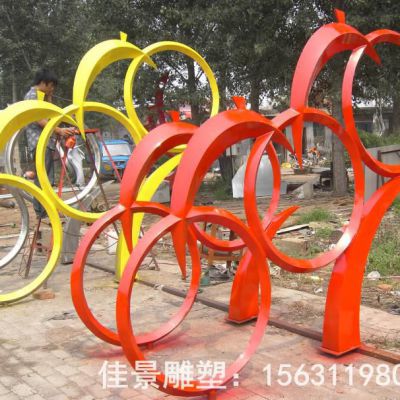 彩绘海豚动物不锈钢雕塑