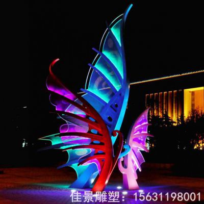 黄蝶漫舞不锈钢景观雕塑