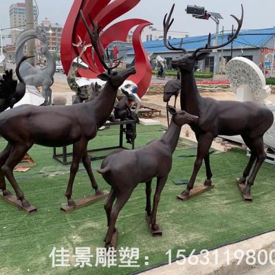 抽象鹿动物抽象铜雕