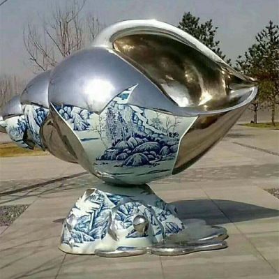 不锈钢海螺镜面雕塑