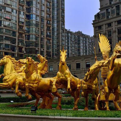 喷泉马校园景观铜雕