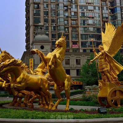 喷泉马城市景观铜雕