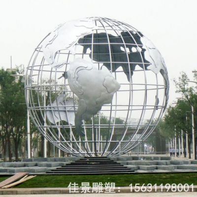 地球仪不锈钢别墅雕塑