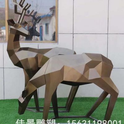 转头鹿商场景观铜雕