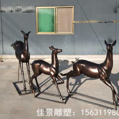 转头鹿园林景观铜雕