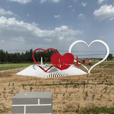 不锈钢广场抽象心形雕塑