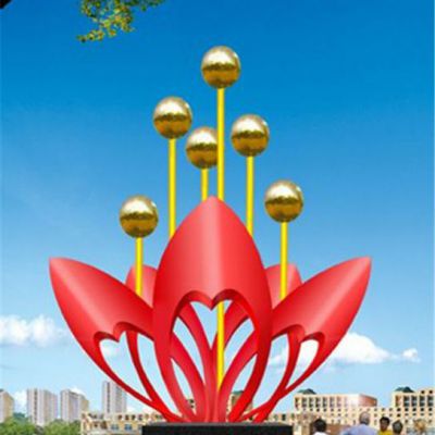 心花怒放广场不锈钢雕塑