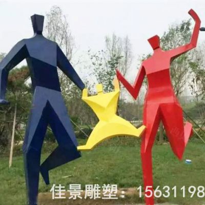 不锈钢广场抽象人物雕塑