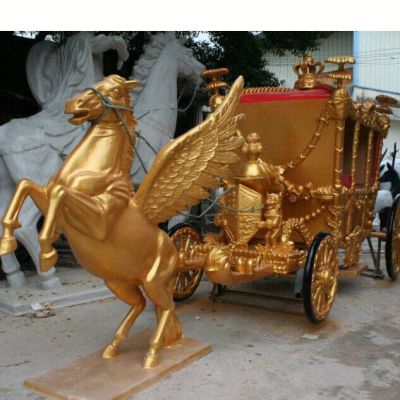 古代马车商场景观铜雕