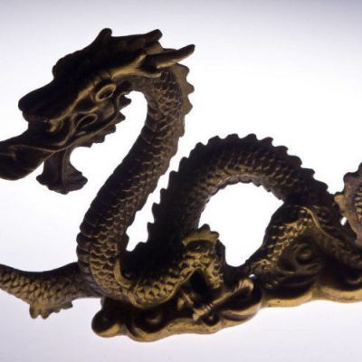 龙戏球校园景观铜雕