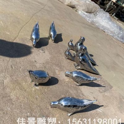 镜面鸽子不锈钢标志雕塑