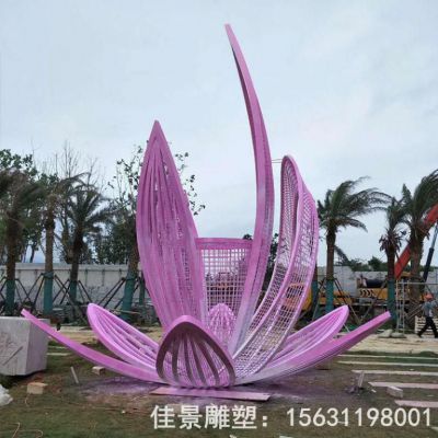 镂空花朵不锈钢广场雕塑