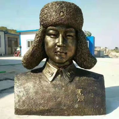 雷锋胸像街边人物铜雕