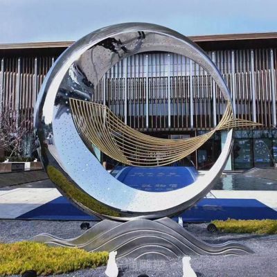 镜面不锈钢公园标志雕塑