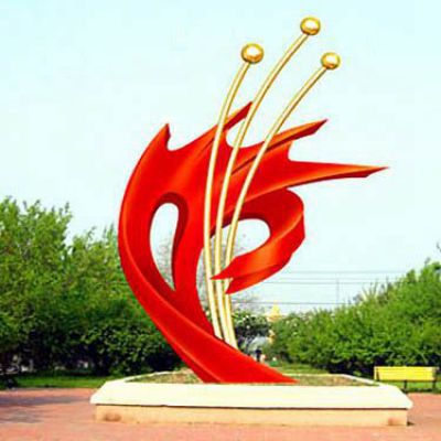 红色标志不锈钢景区雕塑