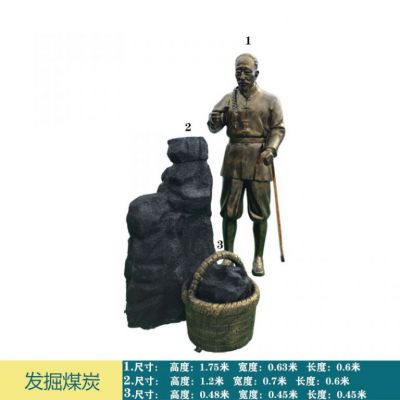挖煤开山矿工别墅铜雕