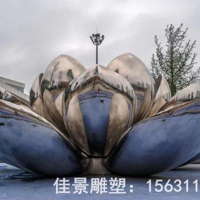 镜面荷花不锈钢雕塑