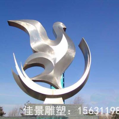 不锈钢镜面鸽子标志雕塑