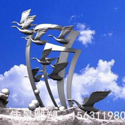 镜面鸽子商场不锈钢雕塑